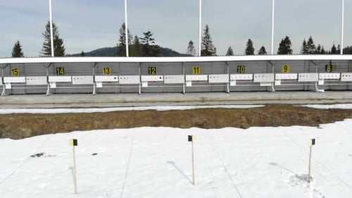 Biathlon. Panorama of Targets for Shooting During the Biathlon. The Numbering of the Targets