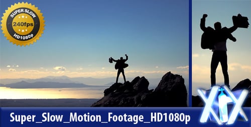 Silhouette Man Victory Mountain Peak With Briefcase