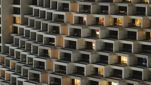 Time lapse of window pattern exterior of building