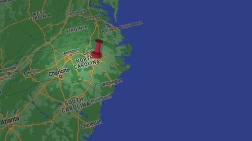 Animated 3D Pushpin Locating on United States Map