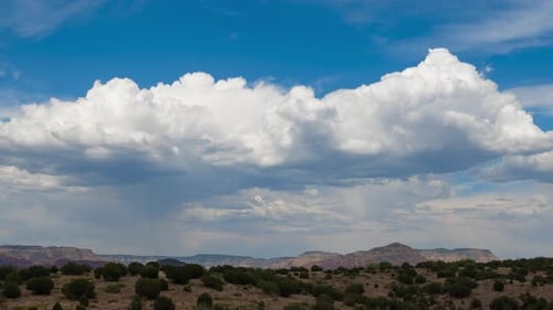 Clouds Drifting over Landscape on Sunny Day