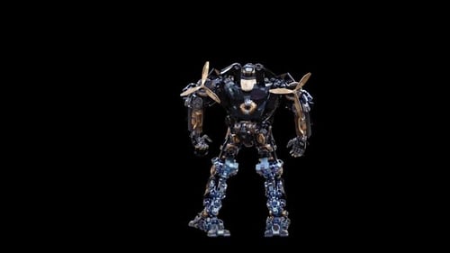 Metallic Futuristic Robot Dancing Animation