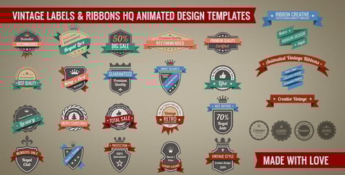 Vintage Retro Labels: High Quality Animated pack