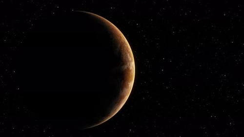 Animated Planet Rotating in Deep Space Background