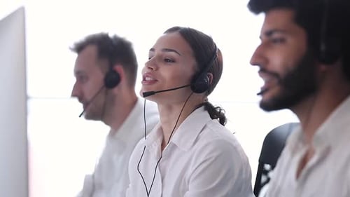 Contact Center Operator Consulting Clients In Call-Center