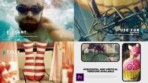 Dynamic Cinematic Slideshow Opener with Textured Film Look