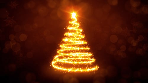 Sparkling Golden Christmas Tree Animation