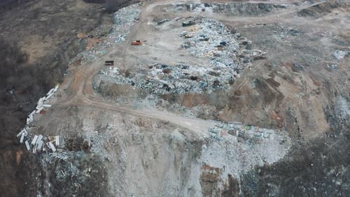 Aerial Footage of a Large Garbage Dump