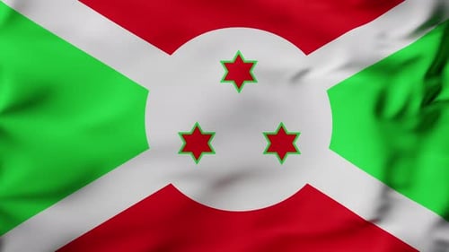 Realistic Waving National Flag of Burundi