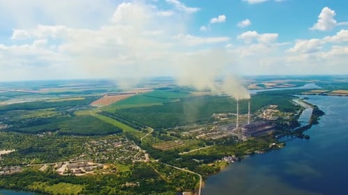 Hydroelectric Power Station on the River