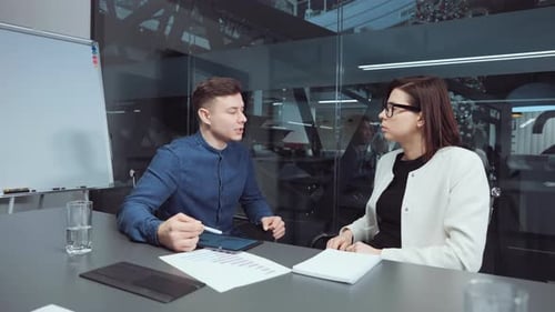 Teamwork of Managers During Business Meeting in Office