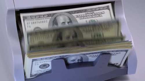 Money Counter Machine Counting Dollar Bills