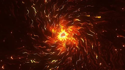 Abstract Fiery Swirl Particles Background Animation