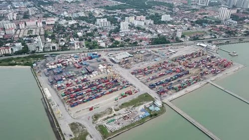 Containerterminal mit Luftaufnahme, Butterworth