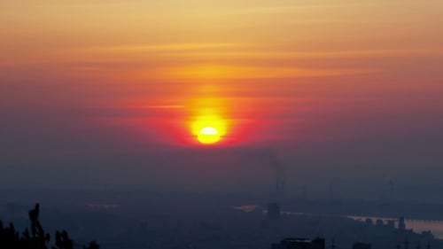 Sunrise Above the Town, Time Lapse
