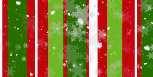 Festive Christmas Stripes Background with Falling Snowflakes