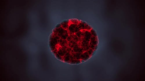 Pulsating Red Energy Core Sphere Loop Animation