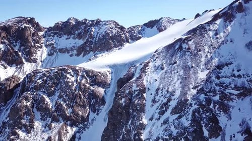 Snow-Capped Mountains Aerial Winter Landscape