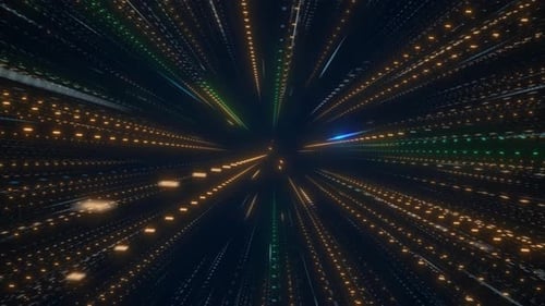 Futuristic Digital Grid Speed Tunnel Background Loop