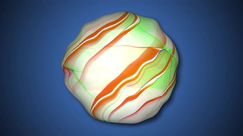 Abstract liquid marble ball spinning on gradient background. A 101