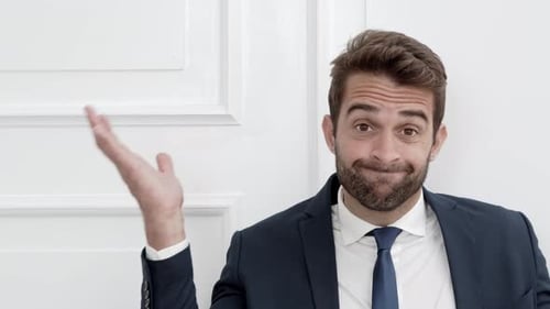 Confusion Businessman Scratching Head
