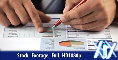 Hands Analyze Financial Documents With Pen