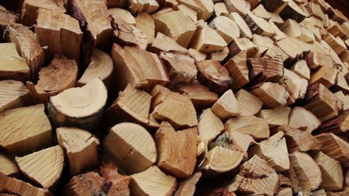 Großer Haufen Brennholz