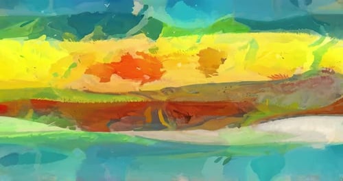 Abstract Fluid Watercolor Painting Motion Background