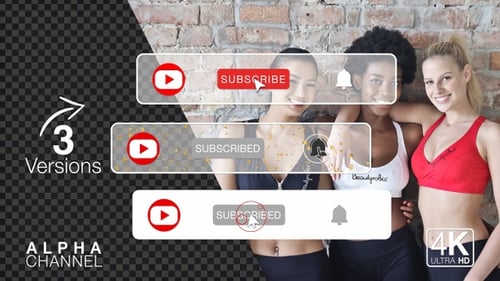 YouTube Subscribe Button Animation with Bell Notification and Confetti