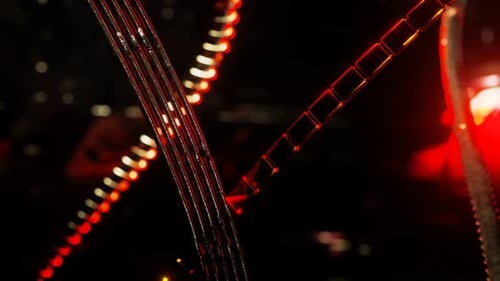 Futuristic Red Glowing Abstract Digital Network Animation