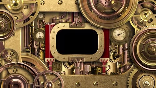 Steampunk Golden Gears Display Reveal