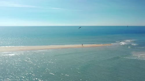 Aerial View of a Picturesque Cliff Nestling Over the Sea