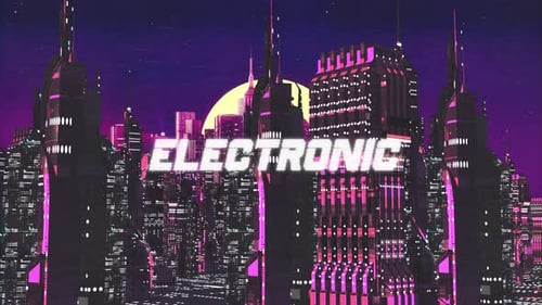 Retro Cyber City Background Electronic