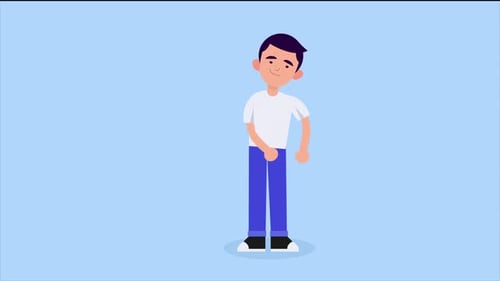 Flat Design Male Character Standing Idle Animation