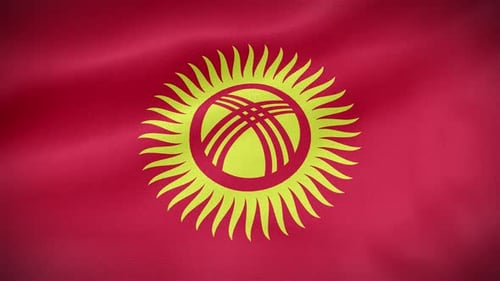 Realistic Waving Flag of Kyrgyzstan