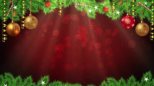 Elegant Christmas Festive Background With Ornaments And Snowflakes