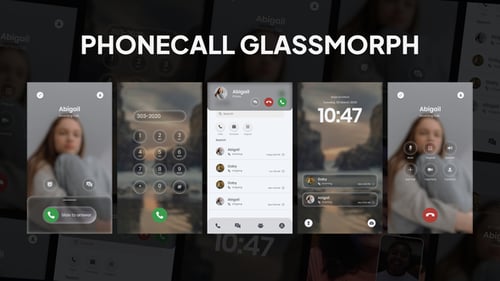 Incoming and Outgoing Phonecall Glassmorph