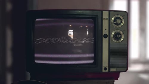 Retro TV Glitch Static and Color Bars Effect