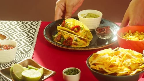 Comida mexicana en la mesa