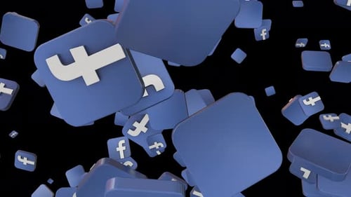 Animated Falling Facebook Logo Icons Background