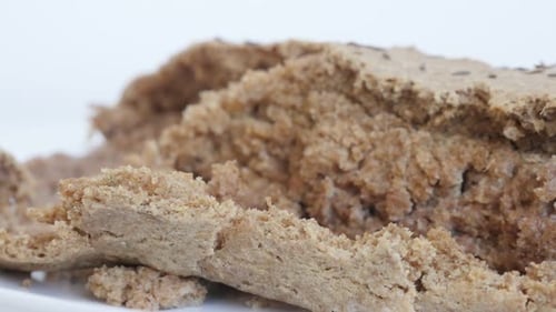 Close-up of Brown Seeded Bread Texture