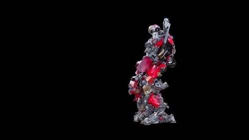 3D Robotic Walker Strides on Alpha Channel Loop