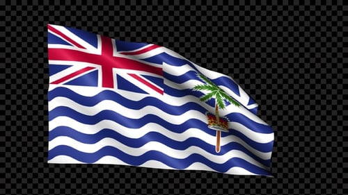 British Indian Ocean Territory Flag Waving with Alpha Channel