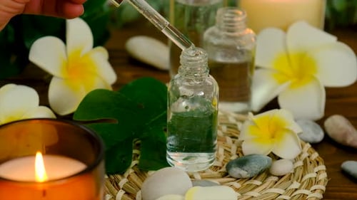 Spa Cosmetics and Oils for Face and Body Care