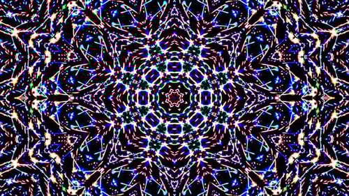 Dynamic Neon Kaleidoscope Abstract Loop Background