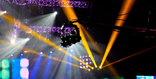 Dynamic Stage Lighting and Camera Movement at Night