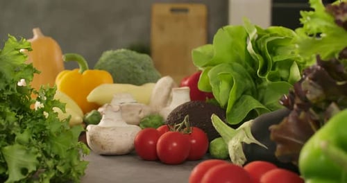 Frische Tomaten und Champignons