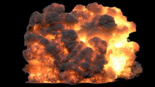 Realistic Fire and Smoke Explosion with Alpha Channel