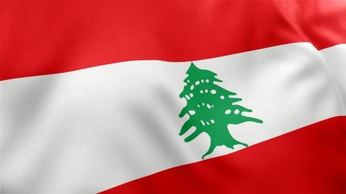 Realistic Waving Lebanese Flag Animation