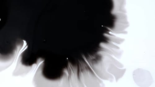 Flowing black ink transition